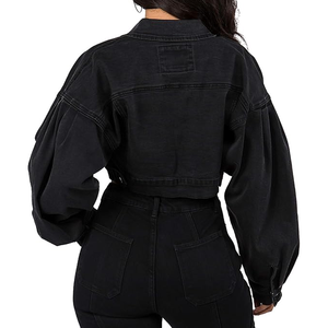 Chaqueta Vaquera Corta con Mangas de Mariposa para Mujer, Chaqueta Vaquera Holgada, Abrigo Vaquero, Chaqueta Trucker para Mujeres y Niñas - Product Image 2