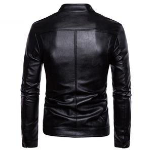 Chaqueta de cuero de alta calidad para hombre de Pakistán, el producto superior más popular para el invierno con chaqueta con logotipo frontal y cuello levantado para hombre - Product Image 3