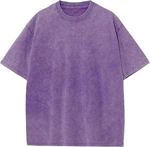 Offre Spéciale recadrée boîte Fit t-shirt blanc surdimensionné lavé à l'acide Boxy Fit surdimensionné goutte épaule Vintage lourd respirant t-shirts chemise - Product Image 1