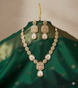 Ensembles de colliers antiques de qualité standard Ensembles de bijoux de mode 77gm pour femmes Ensemble de bijoux de mariée pour mariage et festival - Product Image 3