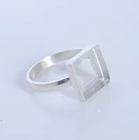 925 Sterling Silber Skelettform Klassischer Hochzeitsring mit Edelstein-Fassung, Unsichtbare Einlage, Ringrohling für Ringherstellung