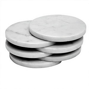 Ensemble de sous-verres ronds en marbre de 4 pouces / Ensemble de sous-verres personnalisés / Ensemble de sous-verres décoratifs / Ensemble de sous-verres ronds / Ensemble de sous-verres faits à la main - Product Image 1