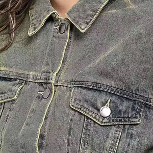 Chaqueta de Mezclilla de Algodón de Punto Transpirable con Cuello Camisero para Hombre, Estilo Informal y Holgado - Product Image 5