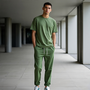 Camiseta de Dos Piezas para Hombre, Conjunto de Ropa Deportiva de Manga Corta, Chándal de Verano - Product Image 5