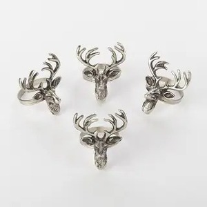 แหวนผ้าเช็ดปากรูปกวางเรนเดียร์หรูหราอุปกรณ์รับประทานอาหารทำจากโลหะเงินสำหรับโรงแรมและร้านอาหาร - Product Image 5