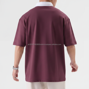เสื้อยืดผู้ชายทรงหลวมสบายๆ ออกแบบเองได้ คอเสื้อตัดกัน ระบายอากาศ แห้งเร็ว มีกระเป๋าเสื้อ แขนสั้น เสื้อฤดูร้อน ขายส่ง - Product Image 2
