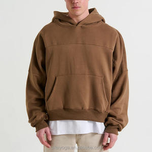 New Wholesale Men's High Quality Solid <b>Oversized</b> <b>Hoodie</b> Knitted <b>Long</b> Sleeve Plain Streetwear Hooded Collar <b>Hoodie</b> Blank - Product Image 1