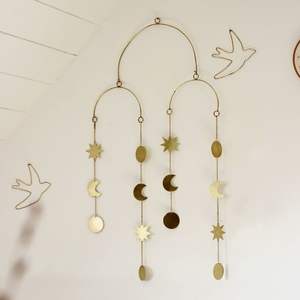 Décorations de Noël Or Décor de Noël Fait à la main Cottage Chic - 5 Ornements d'arbre de Noël en métal-Décor de Noël - Product Image 4