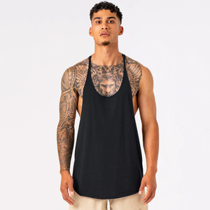 Haute exigence vêtements de sport hommes noir débardeur sans manches gilet de gymnastique athlétique entraînement Fitness vêtements de sport été coton Stringer - Product Image 1