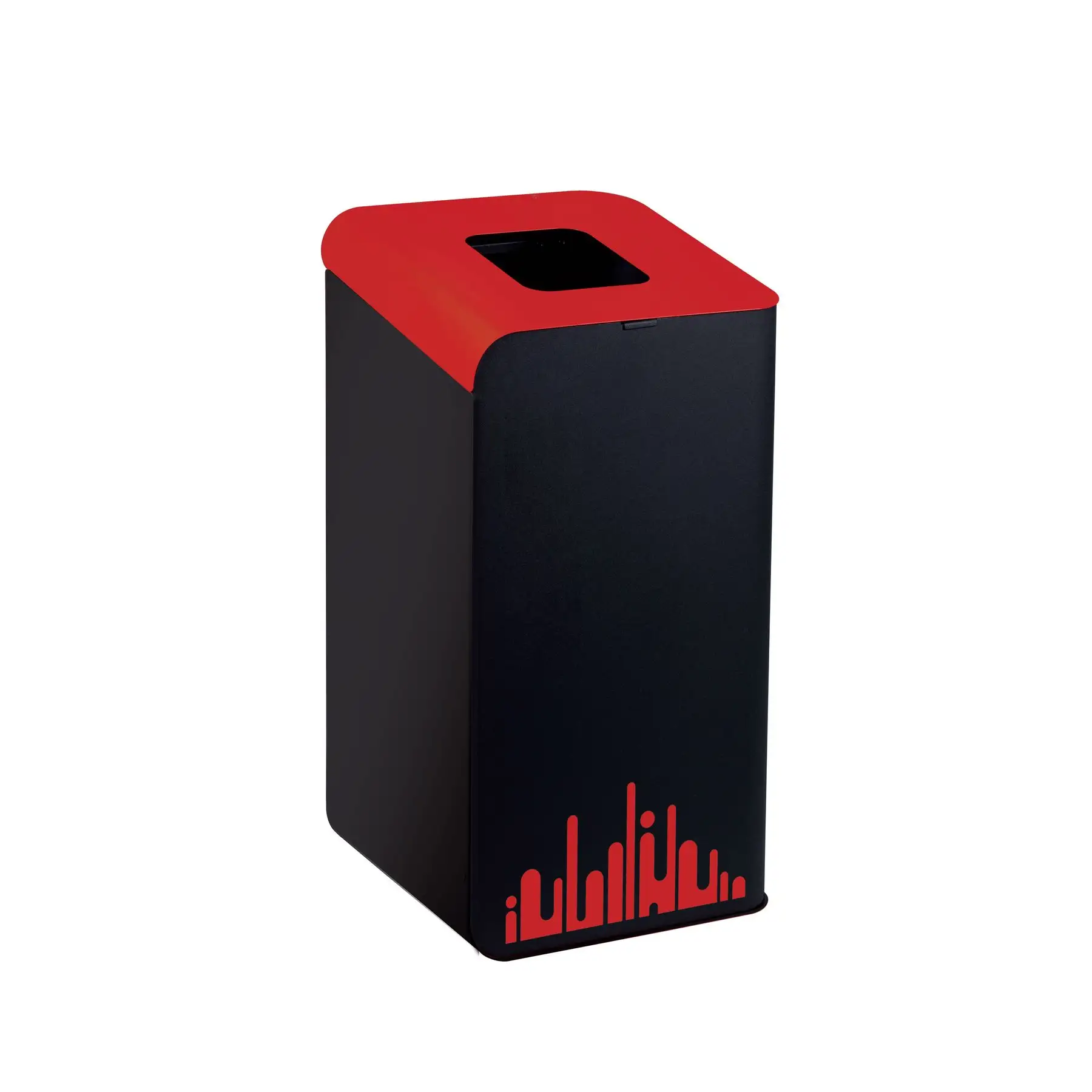 Cubo de reciclaje inspirado en Rubik Evo Urban-Acero elegante con recubrimiento en polvo con pegatinas estéticas-Diseño de puerta superior fácil de usar