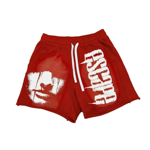 Pantalones cortos de verano para hombre con logotipo personalizado, holgados, lavados con ácido, lavados, vintage, desteñidos al sol, de rizo francés, con patrón sólido - Product Image 3