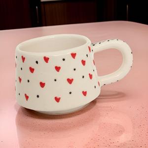 İlbay Seramik classico cuore rosso tazza tazza tazza Nescafe tazza