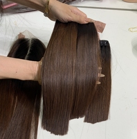 Cabello Virgen de Doble Trama de la Mejor Calidad, Liso Natural, para Color de Cejas, Paquete de Cabello de 10 Pulgadas con Cierre, 100% Cabello Humano Vietnamita