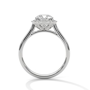 2.20ctw Cushion Cut Moissanite Halo <b>Solitaire</b> <b>Ring</b> 925 Sterling <b>Silver</b> Engagement Band - Product Image 3