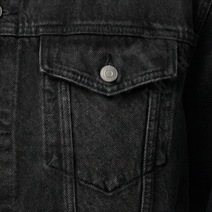 Chaqueta Vaquera de Mezclilla de Algodón Casual de Diseño Personalizado para Hombre, con Cierre de Botones, Decoración de Piel Sintética, Chaqueta Vaquera Acolchada y Cálida - Product Image 5