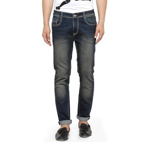 Jeans en denim décontractés pour hommes, design personnalisé, qualité supérieure, coupe classique, taille mi-haute, fermeture éclair, épaisseur légère - Product Image 4