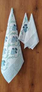 Toalla de baño de algodón de alta calidad Kalakari Tripti azul cielo Handblock impreso para adultos unisex uso diario - Product Image 2