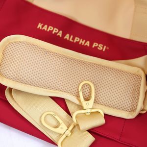 Borsa da Viaggio Kappa Alpha Psi in Rosso Cremisi e Neutro con Logo KAY Ricamato, Borsa da Palestra per Confraternita Greca - Product Image 4