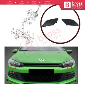 ฝาครอบหัวฉีดน้ำล้างไฟหน้า BSP1018 ชุด 1K8955109 110 สำหรับ Scirocco 2008-2014 - Product Image 5