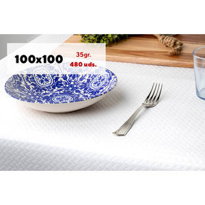 Tovaglia Bianca 100x100cm 35gsm in Carta Professionale 480pz B2B - Product Image 1