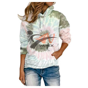 Sudadera con capucha de mujer con logotipo de impresión personalizado de alta calidad, Sudadera con capucha y cuello flexible de Material personalizado - Product Image 2