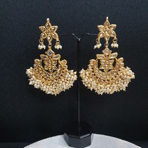 Boucles d'oreilles clous en alliage plaqué or avec strass Kundan et diamants, bijoux religieux tendance pour cadeau - Product Image 5