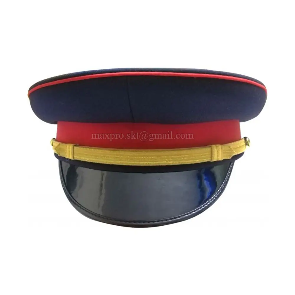 Gorra de oficial de capitán multicolor de alta calidad hecha en lana gorras de Oficial sombreros con Gorra de oficial ajustable de tela de alta calidad