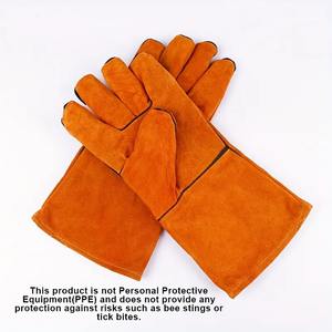 Guantes de seguridad de soldadura de cuero de vaca de alto rendimiento Guantes de trabajo de cuero de vaca, guantes protectores de soldadura de versión extendida, para conducir - Product Image 2