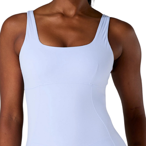 Womens Sleeveless Workout Bodysuit One Piece Short Jumpsuit Breathable Stretch Gym Yoga Activewear <b>Outfit</b> - Product Image 6