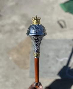 Plane Head with Lion Crown Drum Major Mace Major Stick Bagpipe Marching Band Drum Major Stick Customized Drum Major Mace Stick - Product Image 3