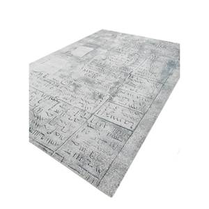 Tapis en laine et soie de bambou noué à la main Script Blue, épaisseur 10 mm, rectangulaire, pour couloir et sol de maison - Esk-1561 - Product Image 2