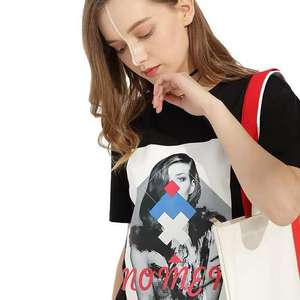 Ropa personalizada para mujer, camiseta transpirable de manga corta para mujer, Camiseta de algodón con cuello redondo, camiseta estampada para mujer, diseño superior - Product Image 5