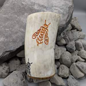 Handmade Horn <b>Glass</b> for Mead with Unique Agate Design - Product Image 4