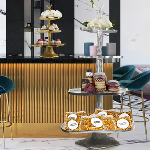 Support à gâteau en métal rond personnalisé en laiton AK en or fini avec support décoratif en cristal pour décoration intérieure de table - Product Image 2