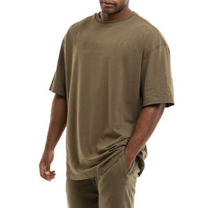 Plaine surdimensionné de haute qualité broderie imprimé décontracté hommes t-shirts personnalisé O cou été séchage rapide coton tissu homme t-shirt - Product Image 3