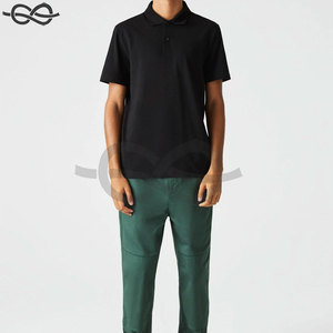 เสื้อยืดโปโลแขนสั้นโพลีเอสเตอร์คุณภาพสูงปักโลโก้แบบเรียบง่ายปุ่มว่างแบบลำลอง - Product Image 4