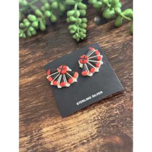 Pendientes Zuni Hechos a Mano con Incrustaciones de Piedras Multicolores y Plata de Ley, Pendientes con Forma de Insecto - Product Image 4