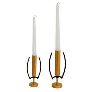 Portavelas moderno negro niquelado candelita forma cónica única hogar restaurante decoración Navidad Pilar velas aluminio - Product Image 6