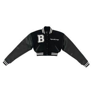 Blousons universitaires épais pour femmes, coupe classique, avec col montant, imperméables et coupe-vent, séchage rapide et respirants, personnalisables avec votre logo, en laine - Product Image 4