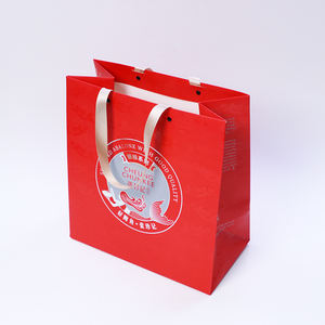 Sac en papier de luxe personnalisé rouge pour cosmétiques, flacons de parfum, bijoux, emballage cadeau, sacs de shopping avec votre propre LOGO - Product Image 1