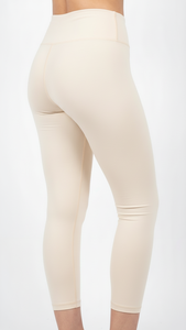 Women <b>Cream</b> High Waist Gym <b>Leggings</b> Custom OEM Compression Yoga Pants - Product Image 5