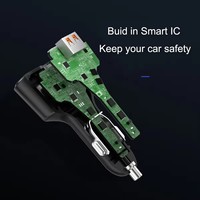 Chargeur de voiture USB C 200W, adaptateur d'alimentation de voiture 3 ports double USB-C et USB-A, chargeur rapide PD/QC pour allume-cigare avec lumière ambiante bleue