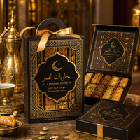 Boîte en papier personnalisée AT PACK pour les douceurs arabes, facile à emporter, emballage cadeau portable pour baklava avec poignée