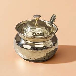 หม้อใส่เนยข้นทองเหลืองแท้ แบบดั้งเดิม สำหรับเก็บเนยใส ปลอดสารพิษตามธรรมชาติ และทนทาน - Product Image 2