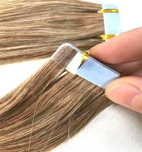 Nouvelles Extensions Capillaires Adhésives Super Double Drawn 2026, Cheveux Russes Remy, Châtain Foncé avec Mèches Blondes, 16 à 26 Pouces - Product Image 5