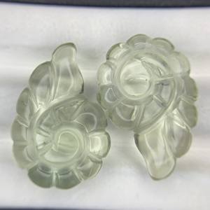 Pierre précieuse sculptée en améthyste verte faite à la main 23x16 MM forme de coquille de mer ovale naturelle pour la fabrication de bijoux - Product Image 4