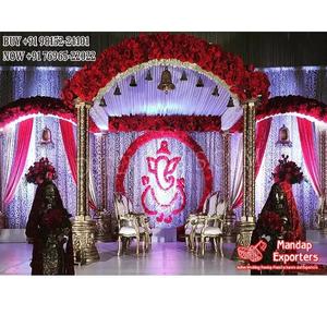 Mandap de Boda Tradicional con Temática de Vinayak, Fibra Duradera, Temática de Palacio Real, Maravillosa Decoración para Ceremonias de Boda Maharani, Nueva York - Product Image 1