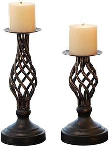 Bougeoir décoratif en métal de couleur noire bougeoirs abordables pour bougeoirs en vrac sur mesure pour décors - Product Image 6