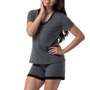 Conjunto de Camiseta de algodón con logotipo personalizado para mujer, patrón sólido informal de verano para la temporada Primavera/Verano - Product Image 4