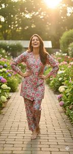 Cotton Printed Light Work Casual Wear Co Ord Set Collection Catálogo completo disponible a precio mayorista, Co-Ord set al por mayor. - Product Image 3